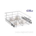 Kitchen metal multifunctional pull-out storage basket